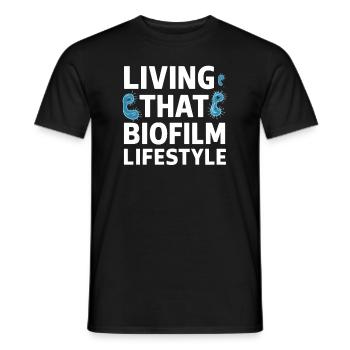 Microbiologiste Microbiologie Laboratoire Biologie des staphylocoques - T-shirt homme - noir - Devant - AI Model Male 178 light (178cm)