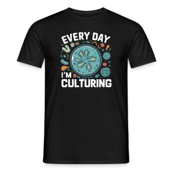 Microbiologiste Microbiologie Laboratoire Biologie des staphylocoques - T-shirt homme - noir - Devant - AI Model Male 178 light (178cm)
