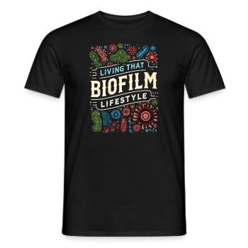 Microbiologiste Microbiologie Laboratoire Biologie des staphylocoques - T-shirt homme - noir - Devant - AI Model Male 178 light (178cm)