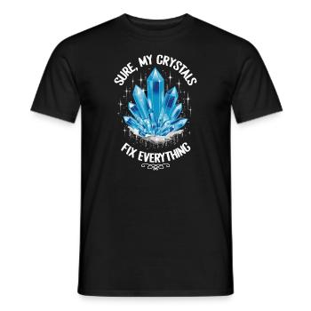 Crystal Healing Crytal Crystals and Stones - Men's T-Shirt - black - Front - AI Model Male 178 light (178cm)