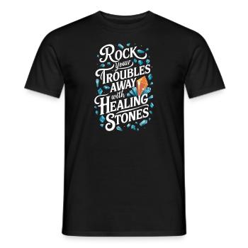 Crystal Healing Crytal Crystals and Stones - Men's T-Shirt - black - Front - AI Model Male 178 light (178cm)