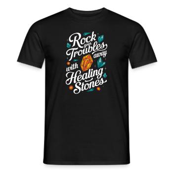 Crystal Healing Crytal Crystals and Stones - Men's T-Shirt - black - Front - AI Model Male 178 light (178cm)