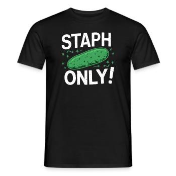 Microbiologiste Microbiologie Laboratoire Biologie des staphylocoques - T-shirt homme - noir - Devant - AI Model Male 178 light (178cm)
