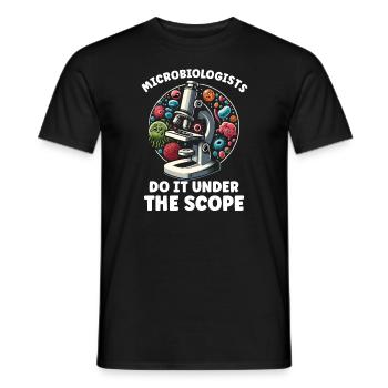 Microbiologiste Microbiologie Laboratoire Biologie des staphylocoques - T-shirt homme - noir - Devant - AI Model Male 178 light (178cm)