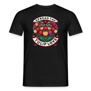 Tulipes Tulipe Blossom Oui, je parle de tulipes - T-shirt homme - noir - Devant - AI Model Male 178 light (178cm)