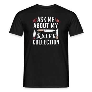 Couteau Collector Collection de Couteaux Chasse Pêche - T-shirt homme - noir - Devant - AI Model Male 178 light (178cm)