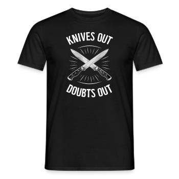 Couteau Collector Collection de Couteaux Chasse Pêche - T-shirt homme - noir - Devant - AI Model Male 178 light (178cm)