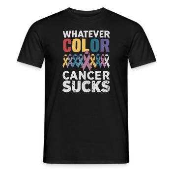 Cancer Sucks Cancer Awareness Cancer Warrior - Men's T-Shirt - black - Front - AI Model Male 178 light (178cm)