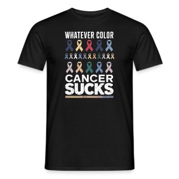 Cancer Sucks Cancer Awareness Cancer Warrior - Men's T-Shirt - black - Front - AI Model Male 178 light (178cm)