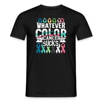 Cancer Sucks Cancer Awareness Cancer Warrior - Men's T-Shirt - black - Front - AI Model Male 178 light (178cm)