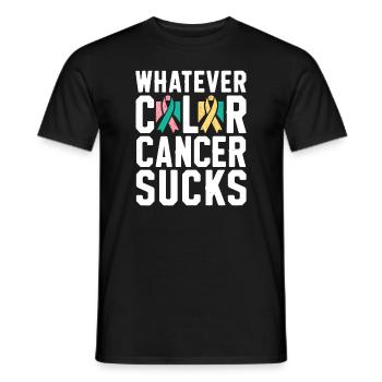Cancer Sucks Cancer Awareness Cancer Warrior - Men's T-Shirt - black - Front - AI Model Male 178 light (178cm)