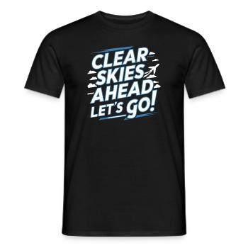 Contrôleur de la circulation aérienne Aircraft Flight Service - T-shirt homme - noir - Devant - AI Model Male 178 light (178cm)
