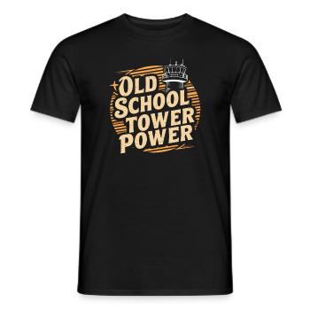 Air Traffic Controller Aircraft Flight Service - Men's T-Shirt - black - Front - AI Model Male 178 light (178cm)