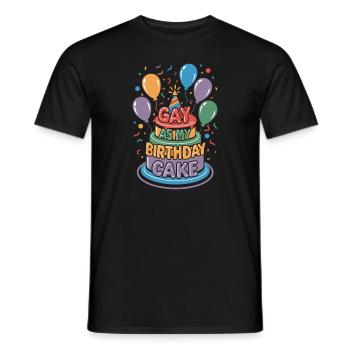 Birthgay Gay Pride Flag Mois de la fierté Egalité des droits - T-shirt homme - noir - Devant - AI Model Male 178 light (178cm)