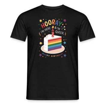 Birthgay Gay Pride Flag Mois de la fierté Egalité des droits - T-shirt homme - noir - Devant - AI Model Male 178 light (178cm)