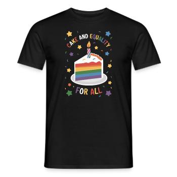 Birthgay Gay Pride Flag Mois de la fierté Egalité des droits - T-shirt homme - noir - Devant - AI Model Male 178 light (178cm)