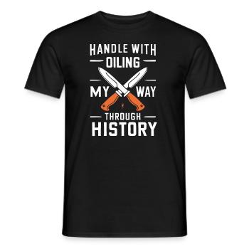 Knife Collector Knife Collection Hunting Fishing - Männer T-Shirt - Schwarz - Vorne - AI Model Male 178 light (178cm)