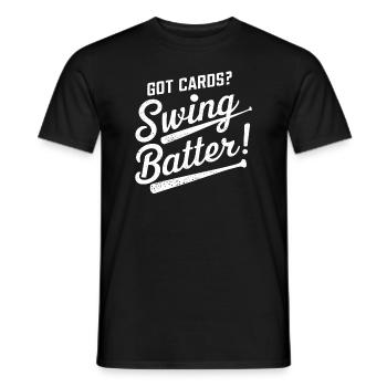 Cartes de baseball Joueur de baseball Fan de baseball Cadeau - T-shirt homme - noir - Devant - AI Model Male 178 light (178cm)