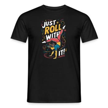 Cartwheeling Gymnastique Gymnaste Costume Roue de charrette - T-shirt homme - noir - Devant - AI Model Male 178 light (178cm)
