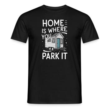 Rolling Tiny House Minimalist Lifestyle - Men's T-Shirt - black - Front - AI Model Male 178 light (178cm)