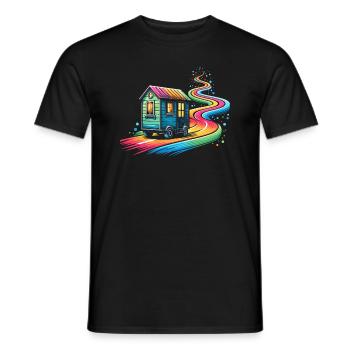 Rolling Tiny House Mode de vie minimaliste - T-shirt homme - noir - Devant - AI Model Male 178 light (178cm)
