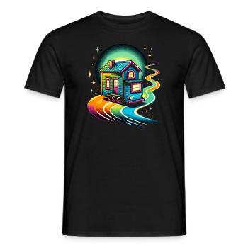Rolling Tiny House Mode de vie minimaliste - T-shirt homme - noir - Devant - AI Model Male 178 light (178cm)