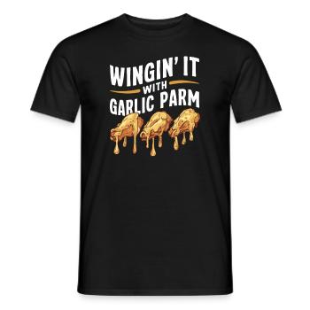 Chicken Wings Wing Hot Cooked Chicken Fast Food - Männer T-Shirt - Schwarz - Vorne - AI Model Male 178 light (178cm)