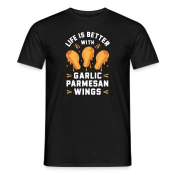 Chicken Wings Wing Hot Cooked Chicken Fast Food - Männer T-Shirt - Schwarz - Vorne - AI Model Male 178 light (178cm)