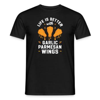 Chicken Wings Wing Hot Cooked Chicken Fast Food - Männer T-Shirt - Schwarz - Vorne - AI Model Male 178 light (178cm)
