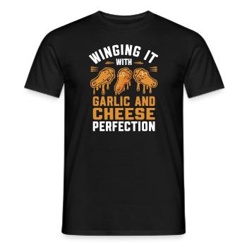 Chicken Wings Wing Hot Cooked Chicken Fast Food - Männer T-Shirt - Schwarz - Vorne - AI Model Male 178 light (178cm)