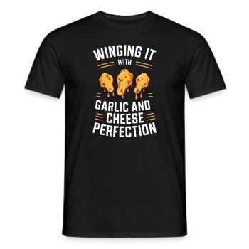 Chicken Wings Wing Hot Cooked Chicken Fast Food - Männer T-Shirt - Schwarz - Vorne - AI Model Male 178 light (178cm)