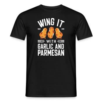 Chicken Wings Wing Hot Cooked Chicken Fast Food - Männer T-Shirt - Schwarz - Vorne - AI Model Male 178 light (178cm)