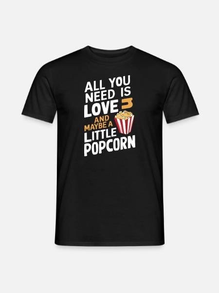 Lustiger Popcorn-spruch, Binge-watching-popcorn - Männer T-Shirt - Schwarz