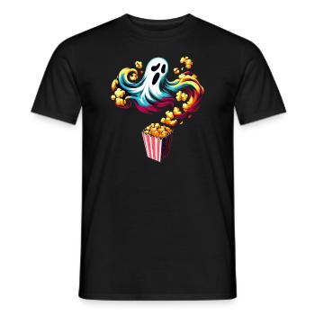 Funny popcorn saying, binge-watching popcorn - Men's T-Shirt - black - Front - AI Model Male 178 light (178cm)