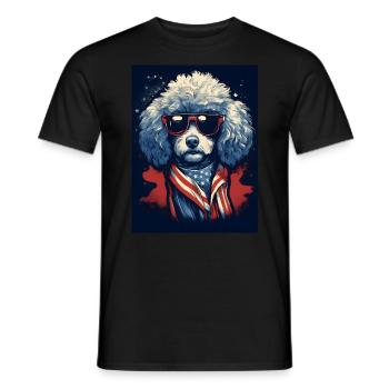 Cooler Pudel mit Sonnenbrille - Männer T-Shirt - Schwarz - Vorne - AI Model Male 178 light (178cm)