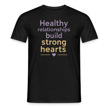 Raising awareness of domestic violence - Men's T-Shirt - black - Front - AI Model Male 178 light (178cm)