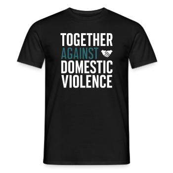 Raising awareness of domestic violence - Men's T-Shirt - black - Front - AI Model Male 178 light (178cm)