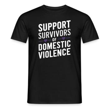 Raising awareness of domestic violence - Men's T-Shirt - black - Front - AI Model Male 178 light (178cm)