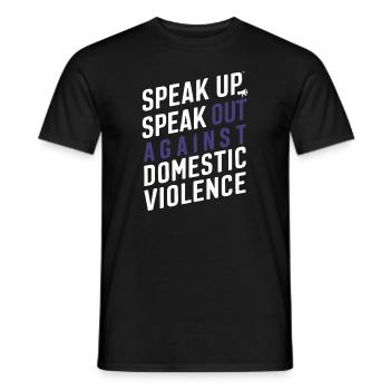 Raising awareness of domestic violence - Men's T-Shirt - black - Front - AI Model Male 178 light (178cm)