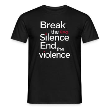 Raising awareness of domestic violence - Men's T-Shirt - black - Front - AI Model Male 178 light (178cm)