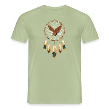 Attrape-rêves Attrape-rêves spirituel bohème - T-shirt homme - vert sauge - Devant - AI Model Male 178 light (178cm)