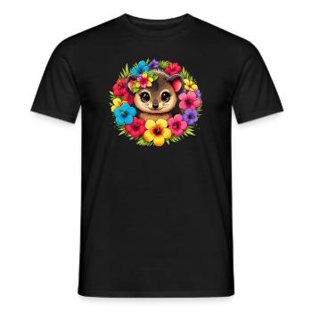 Niedlicher Pudu-hirsch Südamerika Cartoon-hirsch - Männer T-Shirt - Schwarz - Vorne - AI Model Male 178 light (178cm)
