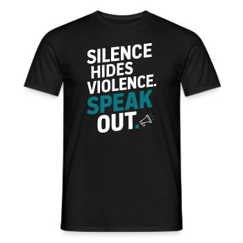 Sensibilisierung Für Häusliche Gewalt - Männer T-Shirt - Schwarz - Vorne - AI Model Male 178 light (178cm)