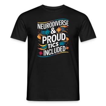 Tourette's Syndrome Awareness Neurodiverse - Men's T-Shirt - black - Front - AI Model Male 178 light (178cm)
