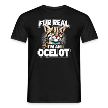 Ozelot Wild Cat Exotic Pets Jungle Big Cat - Männer T-Shirt - Schwarz - Vorne - AI Model Male 178 light (178cm)