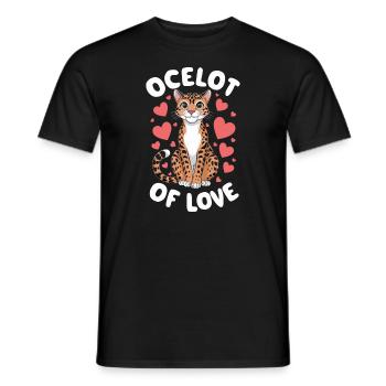 Ocelot Chat Sauvage Animaux Exotiques Jungle Gros Chat - T-shirt homme - noir - Devant - AI Model Male 178 light (178cm)