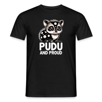 Niedlicher Pudu-hirsch Südamerika Cartoon-hirsch - Männer T-Shirt - Schwarz - Vorne - AI Model Male 178 light (178cm)