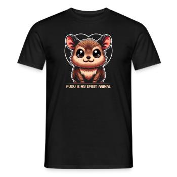 Niedlicher Pudu-hirsch Südamerika Cartoon-hirsch - Männer T-Shirt - Schwarz - Vorne - AI Model Male 178 light (178cm)