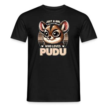 Niedlicher Pudu-hirsch Südamerika Cartoon-hirsch - Männer T-Shirt - Schwarz - Vorne - AI Model Male 178 light (178cm)