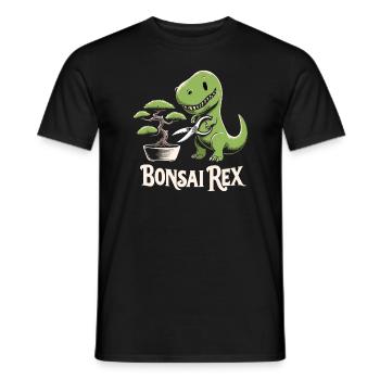 Bonsai Master T-Rex Dinosaur Gardening for - Men's T-Shirt - black - Front - AI Model Male 178 light (178cm)